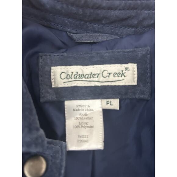 Vintage Blue Suede Jacket w/Snaps Western Chic Casual Lux Sz PL - Picture 5 of 5